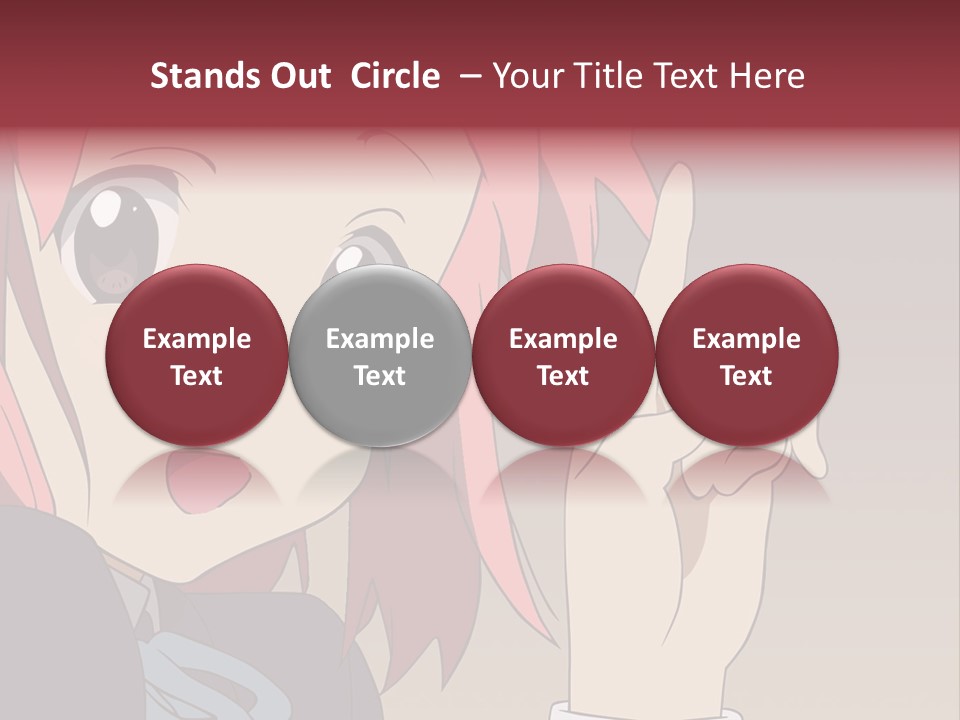 A Girl With Pink Hair Pointing To The Side PowerPoint Template