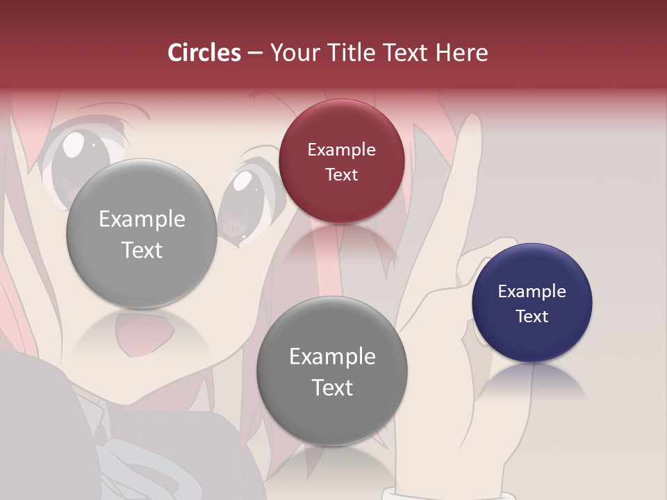 A Girl With Pink Hair Pointing To The Side PowerPoint Template