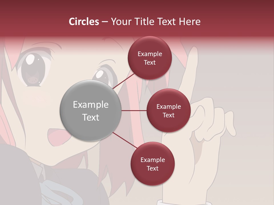 A Girl With Pink Hair Pointing To The Side PowerPoint Template