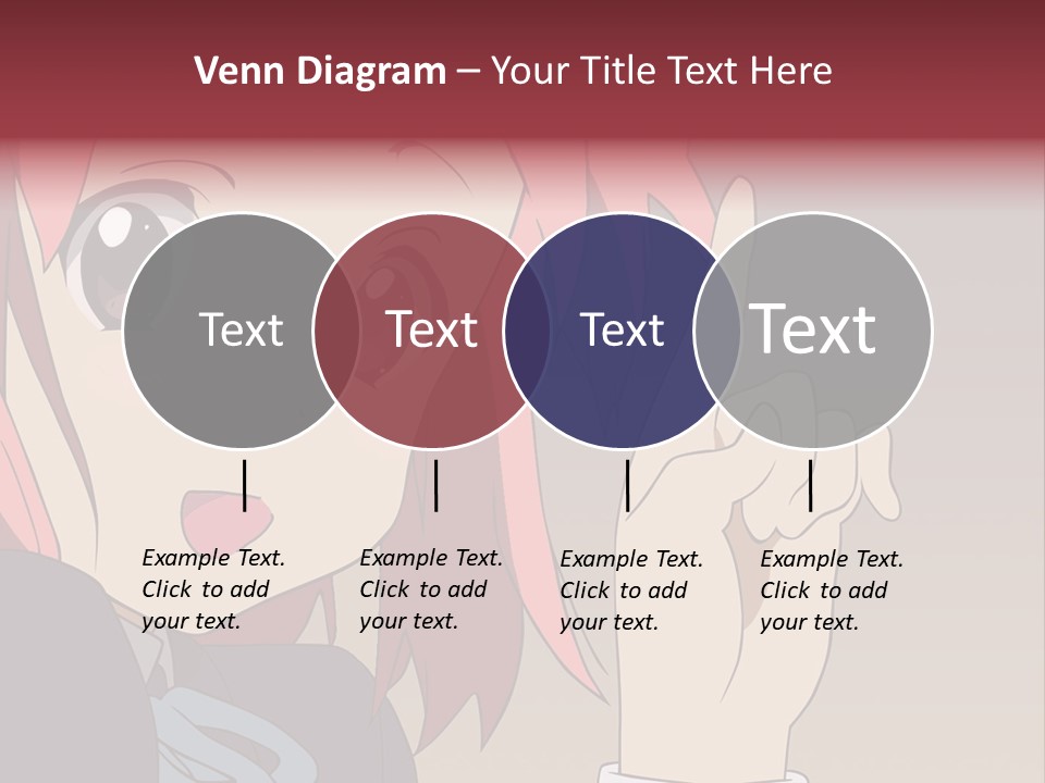 A Girl With Pink Hair Pointing To The Side PowerPoint Template