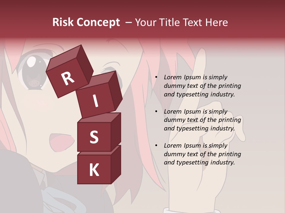 A Girl With Pink Hair Pointing To The Side PowerPoint Template