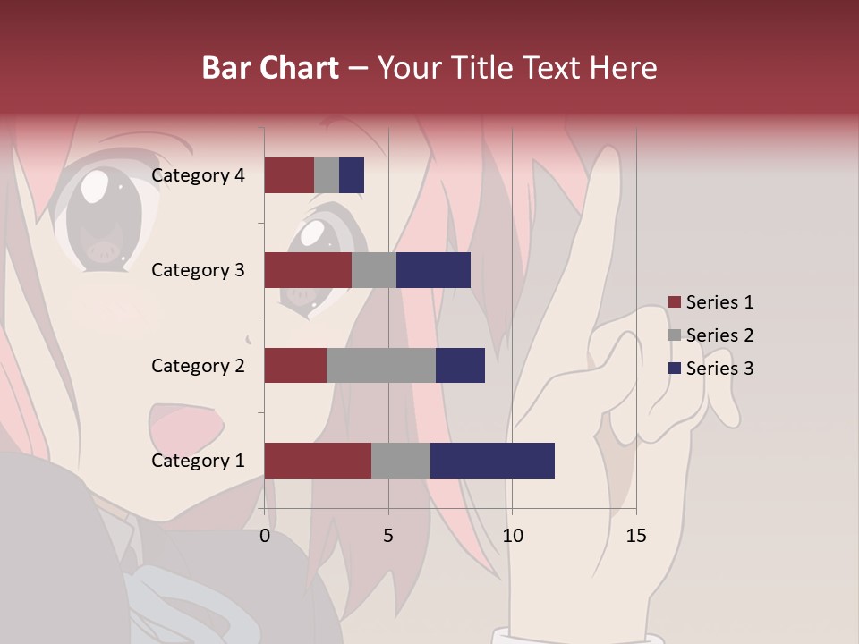 A Girl With Pink Hair Pointing To The Side PowerPoint Template