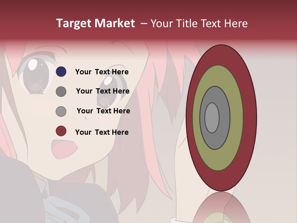 A Girl With Pink Hair Pointing To The Side PowerPoint Template