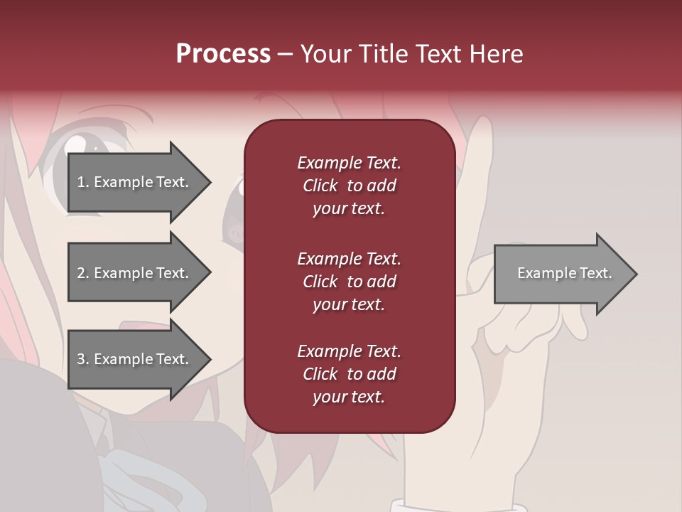 A Girl With Pink Hair Pointing To The Side PowerPoint Template