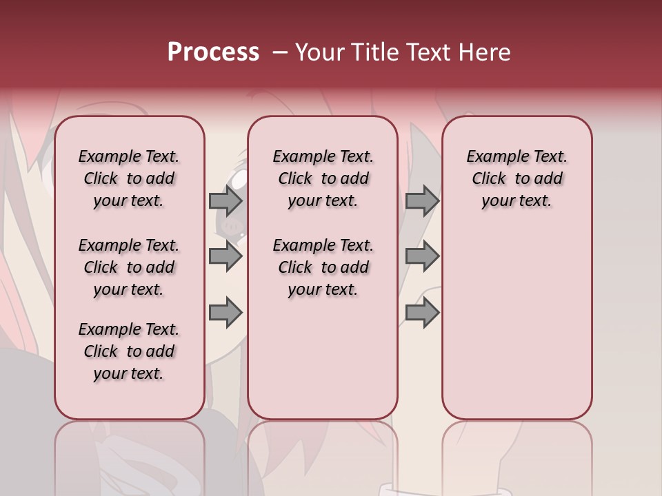 A Girl With Pink Hair Pointing To The Side PowerPoint Template