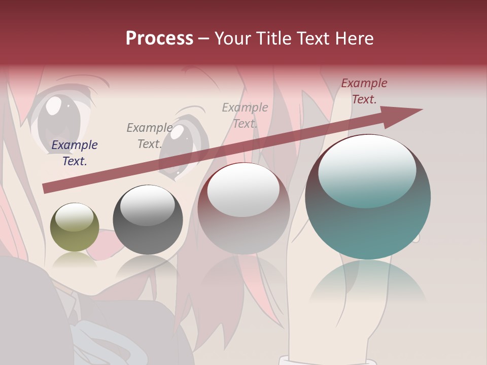 A Girl With Pink Hair Pointing To The Side PowerPoint Template