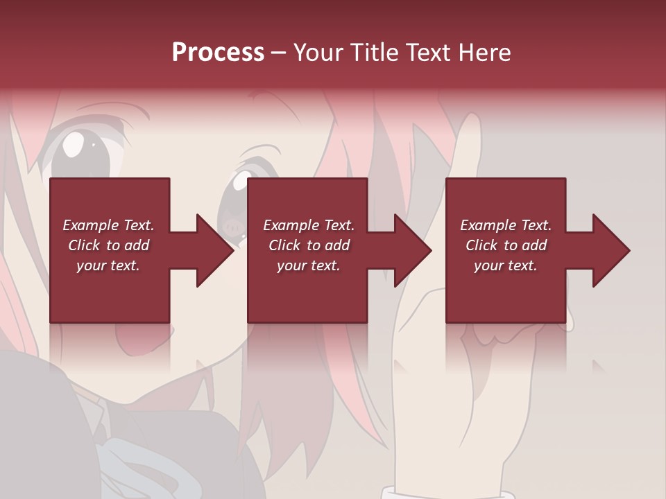A Girl With Pink Hair Pointing To The Side PowerPoint Template