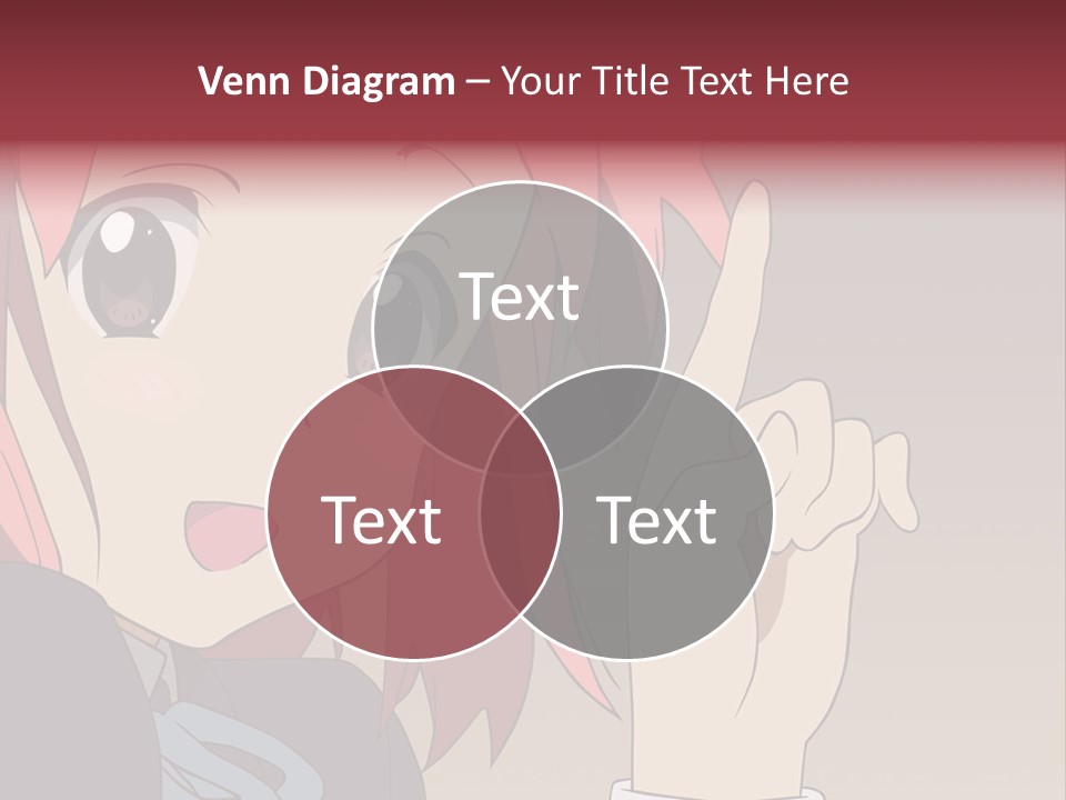 A Girl With Pink Hair Pointing To The Side PowerPoint Template