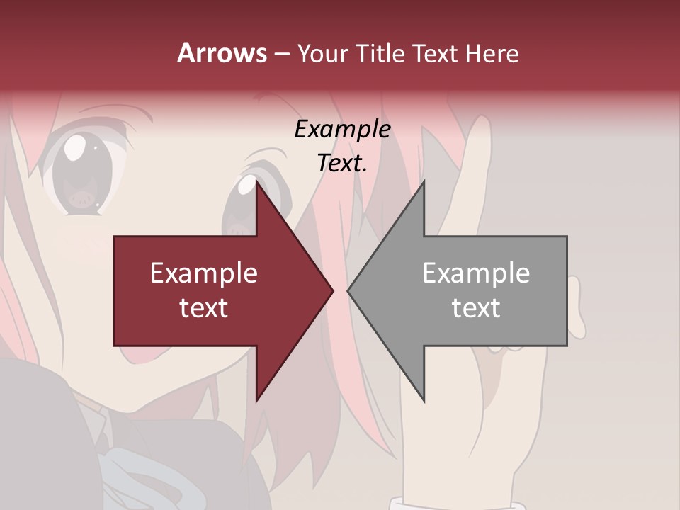 A Girl With Pink Hair Pointing To The Side PowerPoint Template