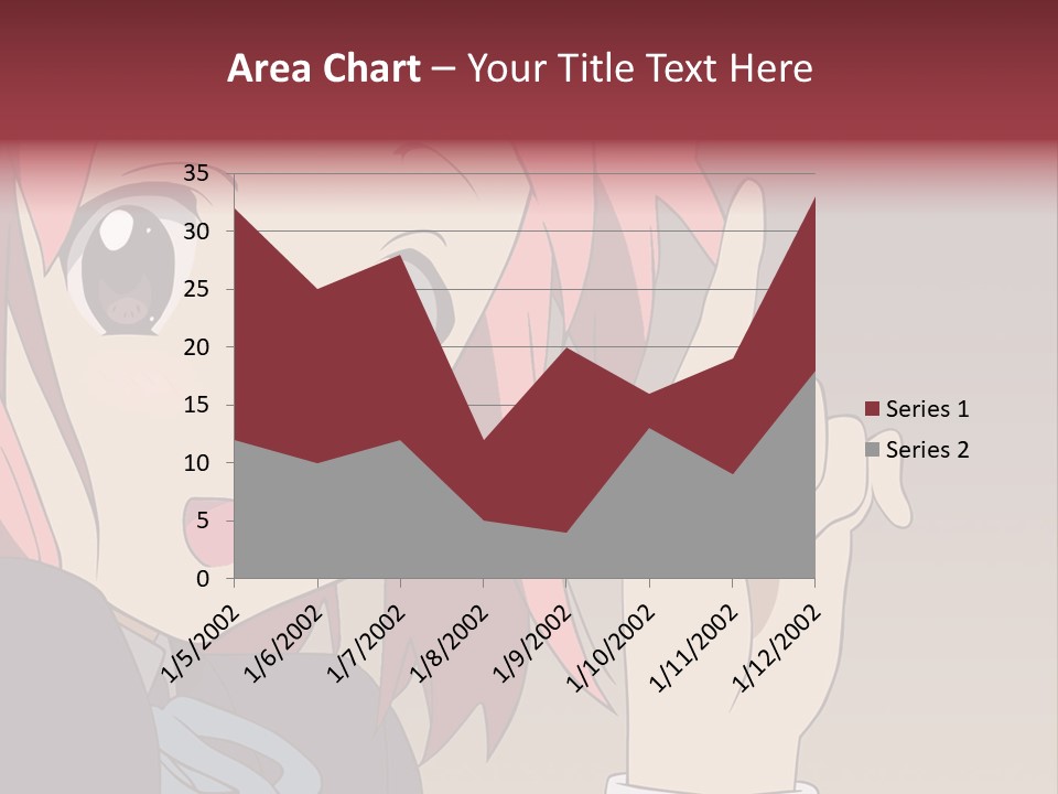 A Girl With Pink Hair Pointing To The Side PowerPoint Template