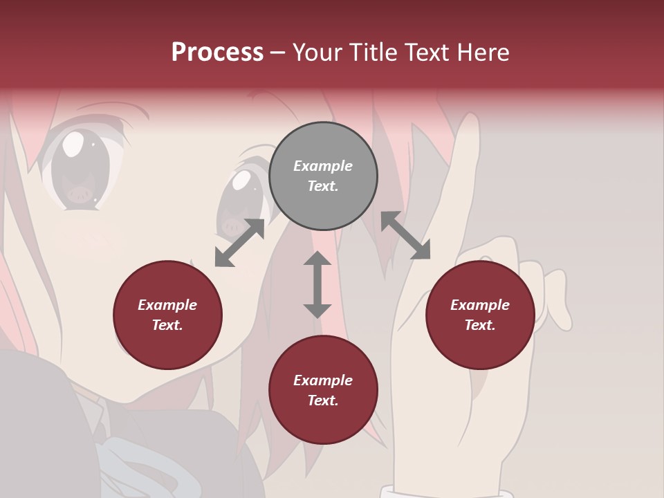 A Girl With Pink Hair Pointing To The Side PowerPoint Template