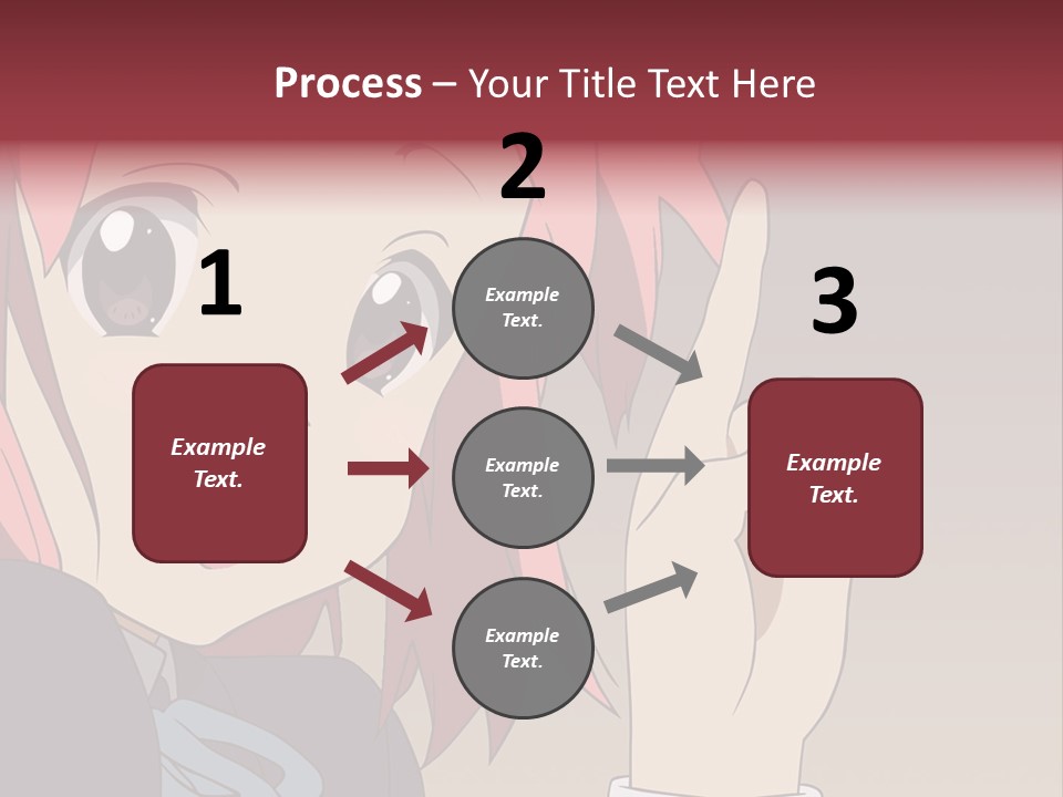 A Girl With Pink Hair Pointing To The Side PowerPoint Template