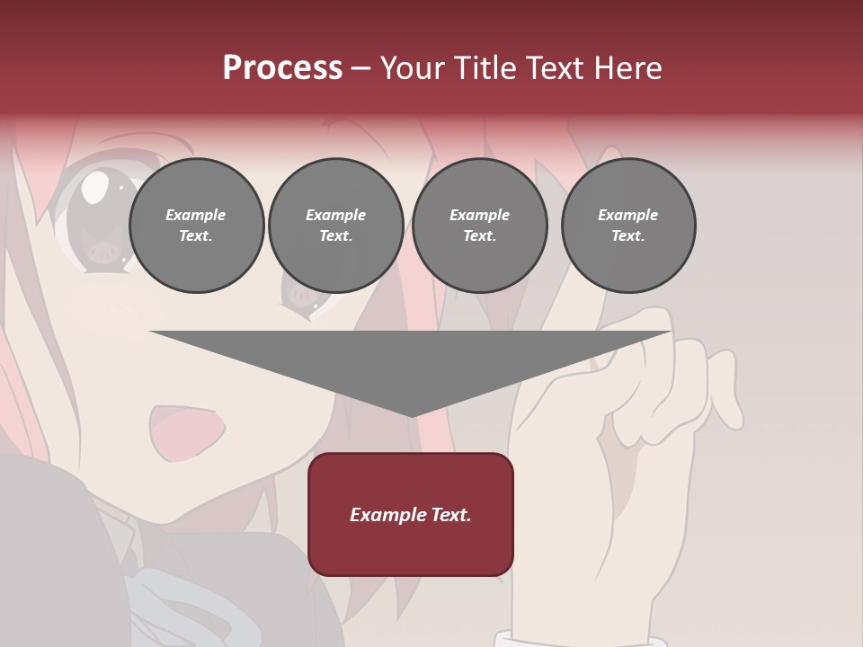 A Girl With Pink Hair Pointing To The Side PowerPoint Template