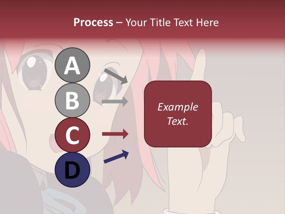 A Girl With Pink Hair Pointing To The Side PowerPoint Template