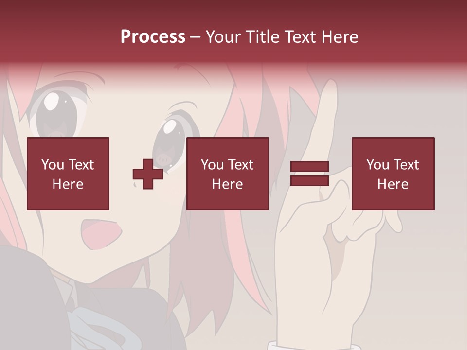 A Girl With Pink Hair Pointing To The Side PowerPoint Template