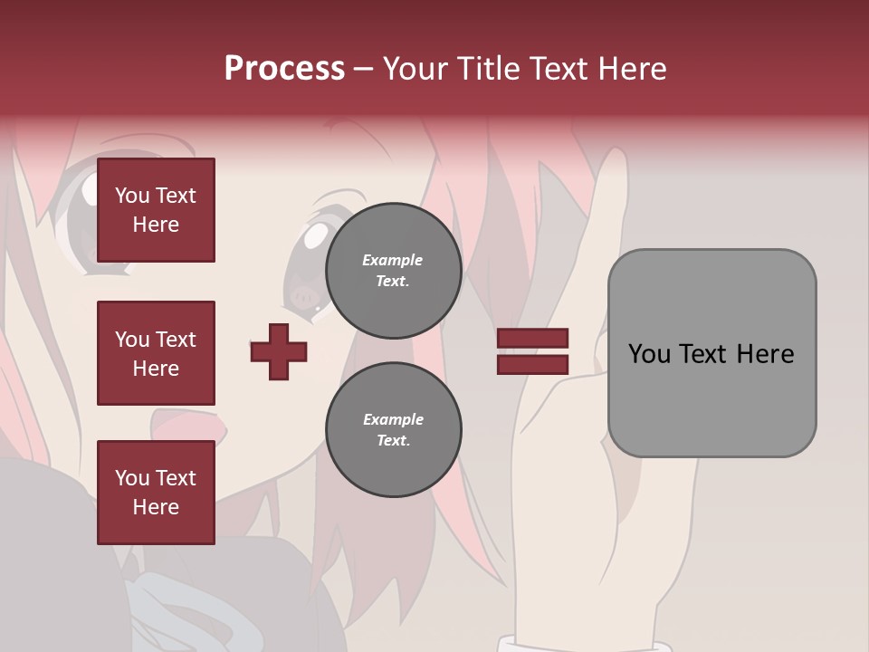 A Girl With Pink Hair Pointing To The Side PowerPoint Template