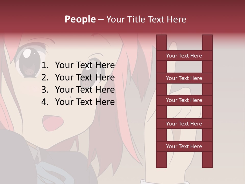 A Girl With Pink Hair Pointing To The Side PowerPoint Template