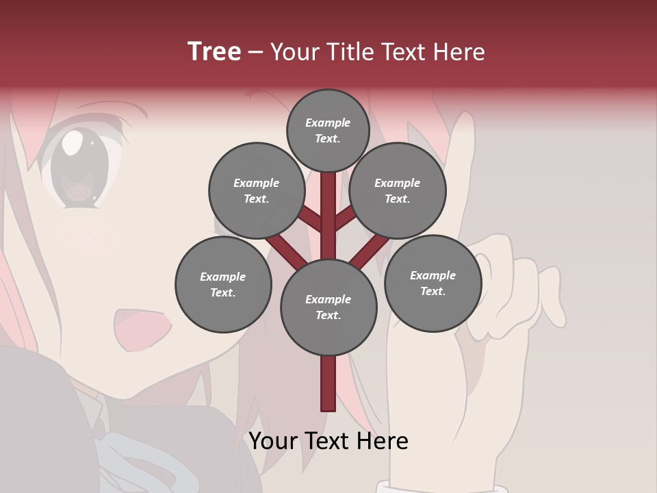 A Girl With Pink Hair Pointing To The Side PowerPoint Template