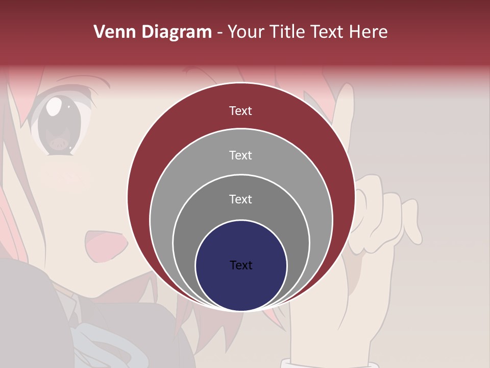 A Girl With Pink Hair Pointing To The Side PowerPoint Template