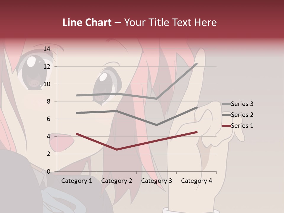 A Girl With Pink Hair Pointing To The Side PowerPoint Template