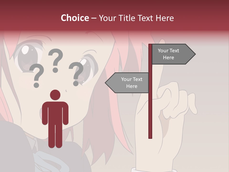 A Girl With Pink Hair Pointing To The Side PowerPoint Template