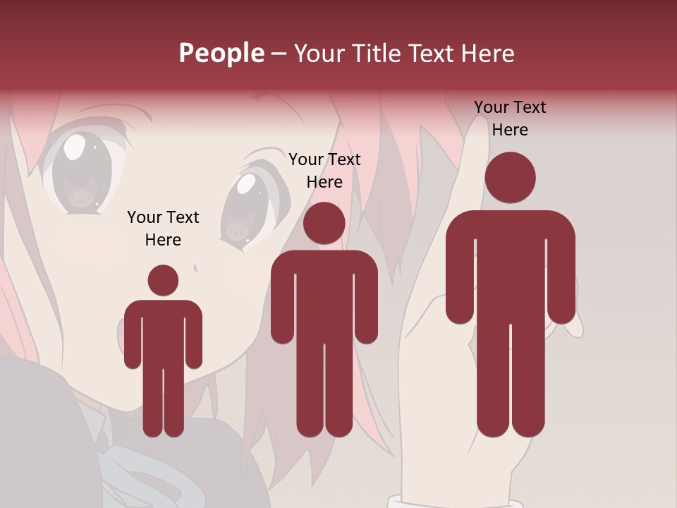 A Girl With Pink Hair Pointing To The Side PowerPoint Template