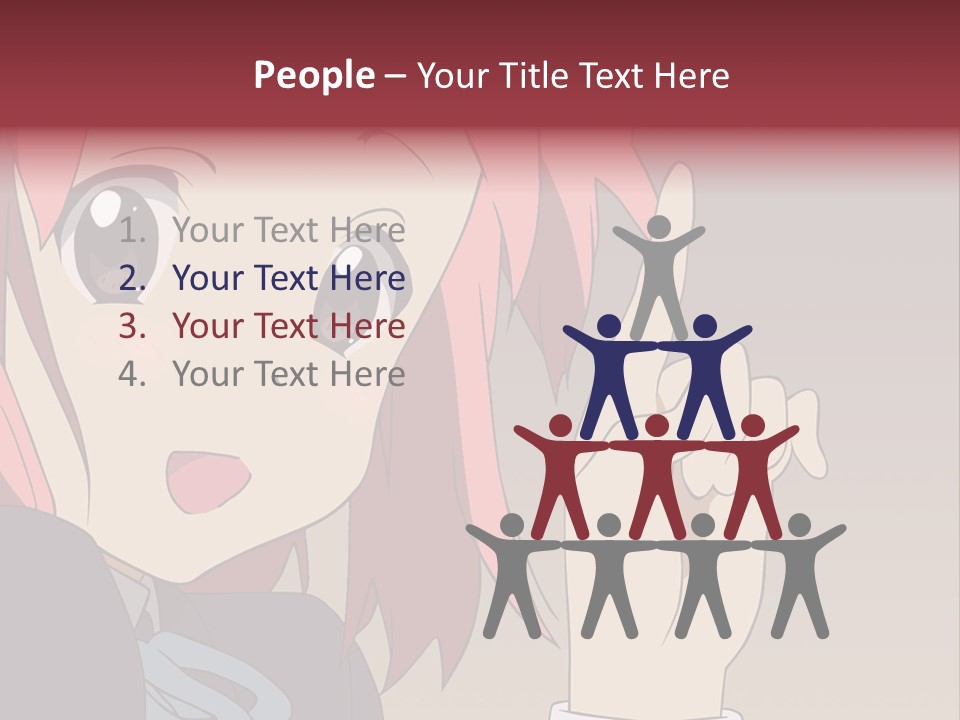 A Girl With Pink Hair Pointing To The Side PowerPoint Template
