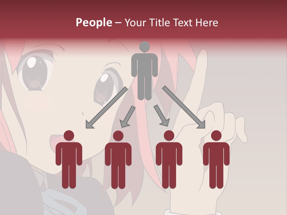 A Girl With Pink Hair Pointing To The Side PowerPoint Template
