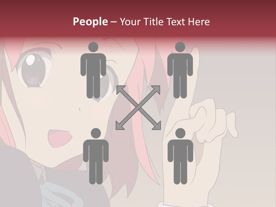 A Girl With Pink Hair Pointing To The Side PowerPoint Template