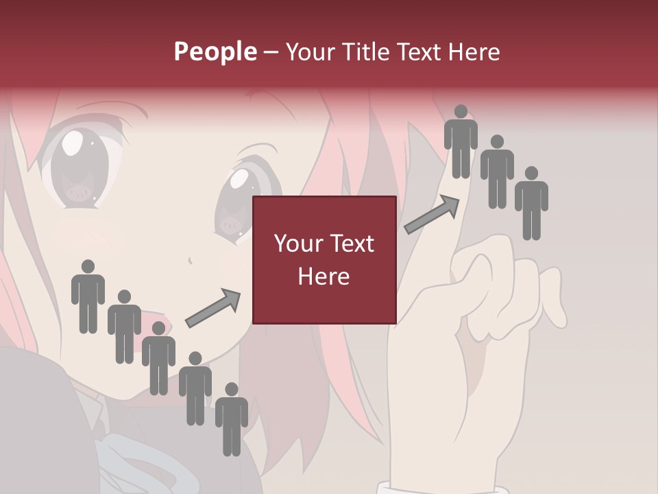 A Girl With Pink Hair Pointing To The Side PowerPoint Template