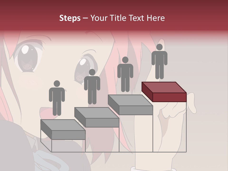 A Girl With Pink Hair Pointing To The Side PowerPoint Template