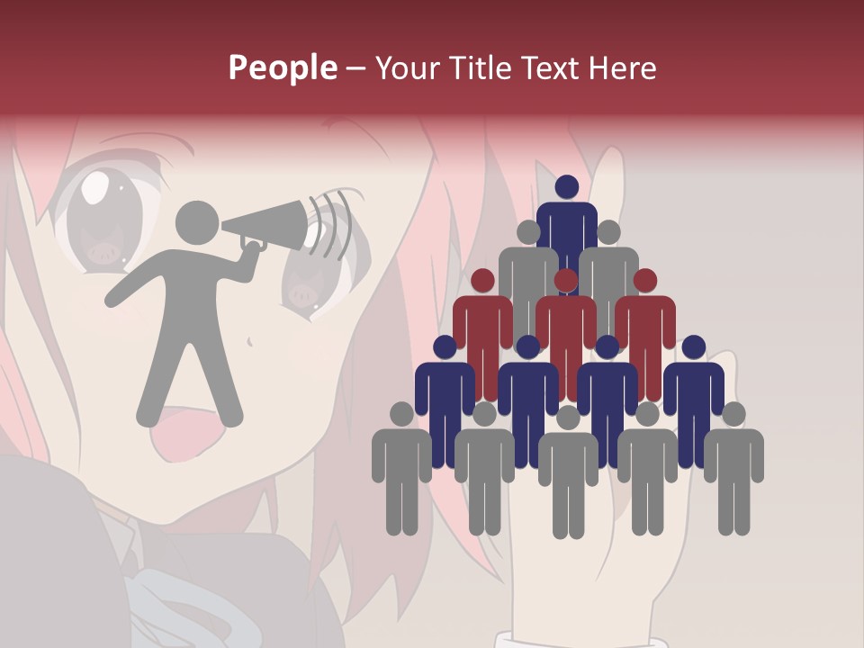 A Girl With Pink Hair Pointing To The Side PowerPoint Template