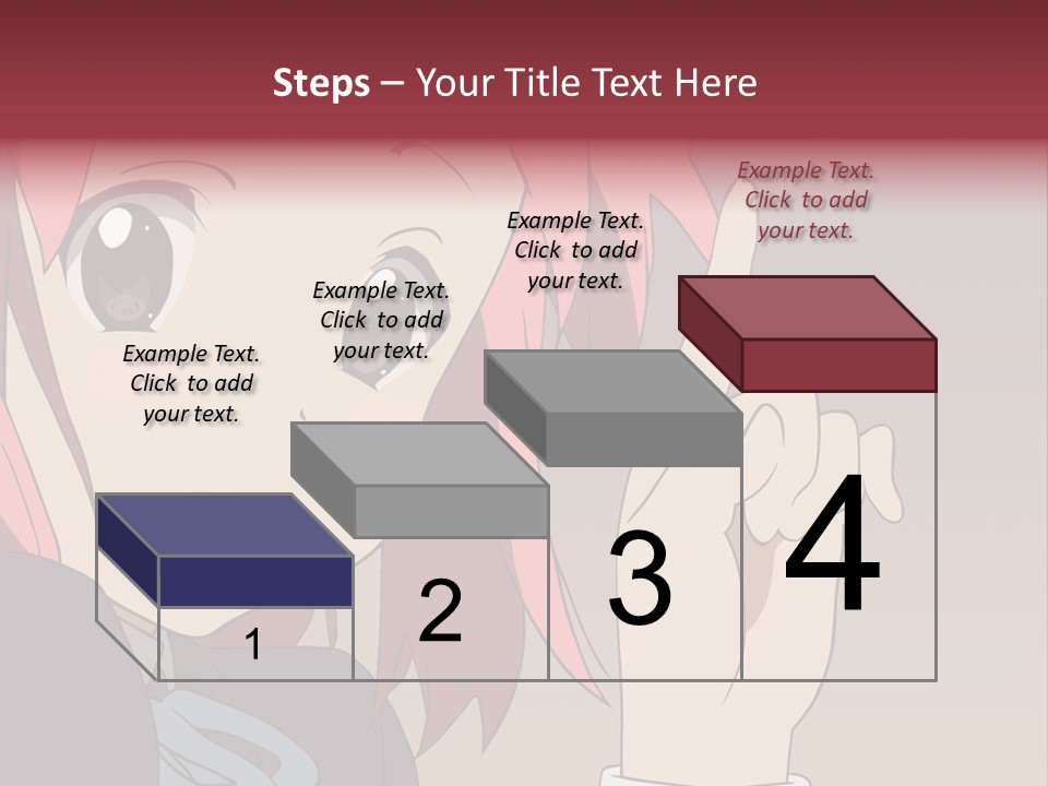 A Girl With Pink Hair Pointing To The Side PowerPoint Template