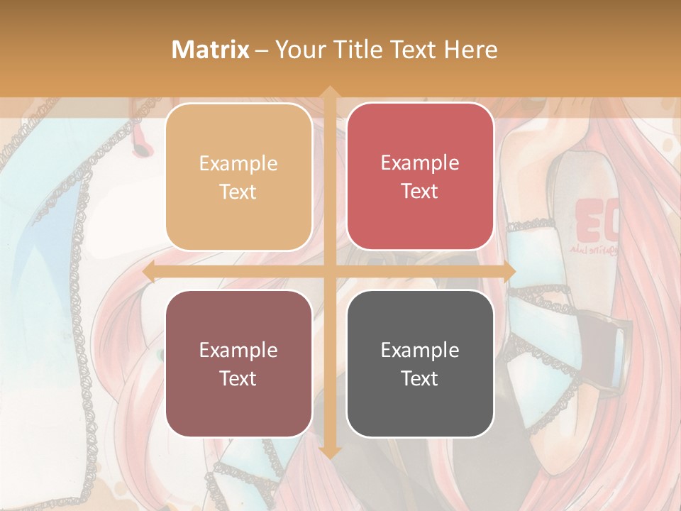 A Girl With Pink Hair Is Holding A Blue Umbrella PowerPoint Template