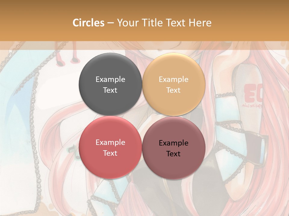 A Girl With Pink Hair Is Holding A Blue Umbrella PowerPoint Template