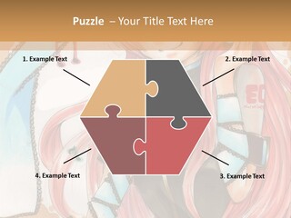 A Girl With Pink Hair Is Holding A Blue Umbrella PowerPoint Template