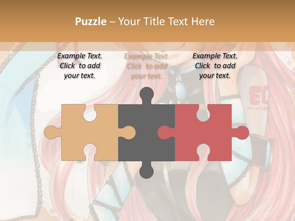 A Girl With Pink Hair Is Holding A Blue Umbrella PowerPoint Template