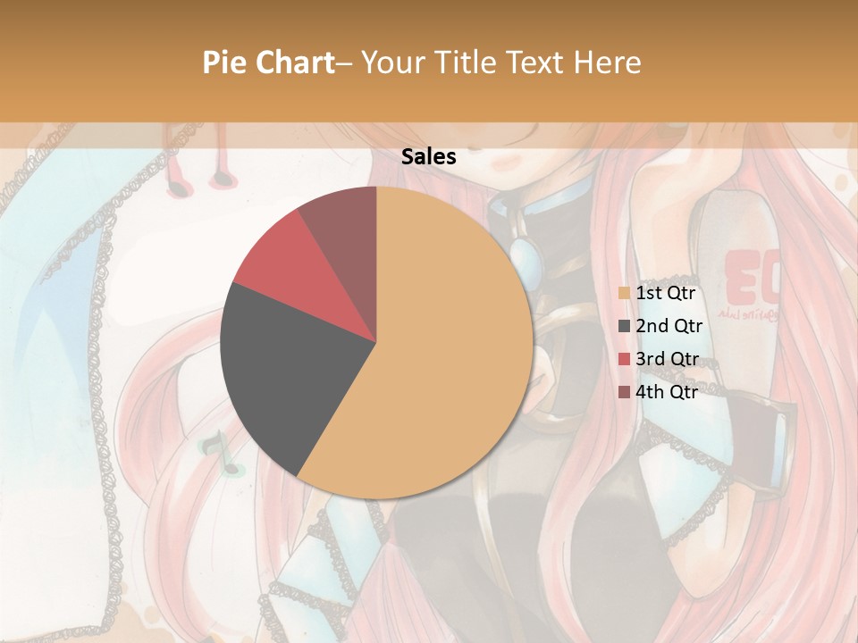 A Girl With Pink Hair Is Holding A Blue Umbrella PowerPoint Template