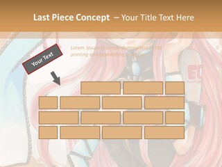 A Girl With Pink Hair Is Holding A Blue Umbrella PowerPoint Template