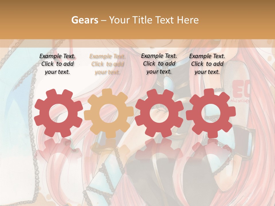 A Girl With Pink Hair Is Holding A Blue Umbrella PowerPoint Template