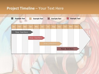 A Girl With Pink Hair Is Holding A Blue Umbrella PowerPoint Template