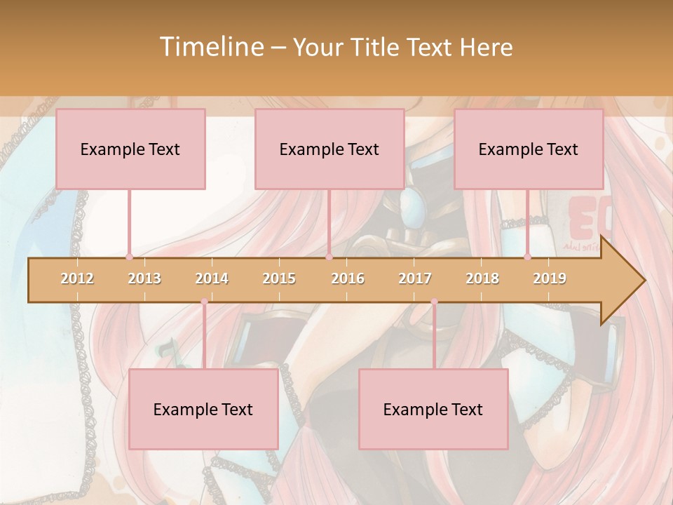 A Girl With Pink Hair Is Holding A Blue Umbrella PowerPoint Template