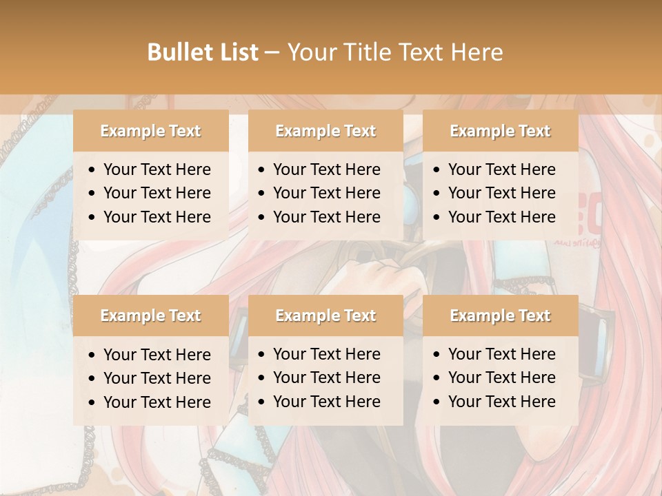 A Girl With Pink Hair Is Holding A Blue Umbrella PowerPoint Template
