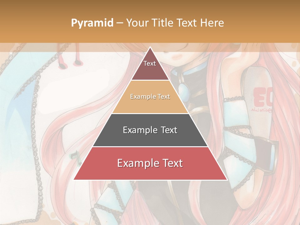 A Girl With Pink Hair Is Holding A Blue Umbrella PowerPoint Template