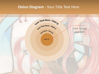 A Girl With Pink Hair Is Holding A Blue Umbrella PowerPoint Template