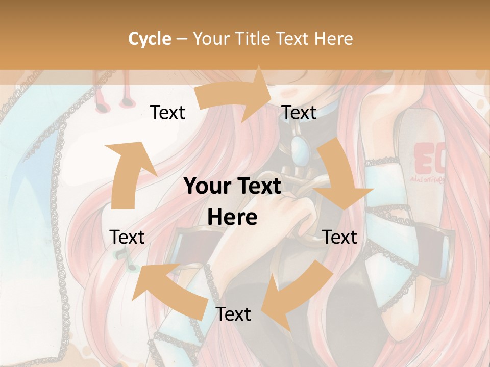 A Girl With Pink Hair Is Holding A Blue Umbrella PowerPoint Template