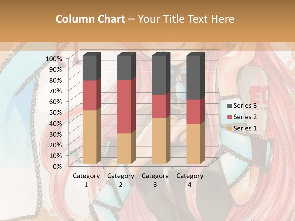 A Girl With Pink Hair Is Holding A Blue Umbrella PowerPoint Template