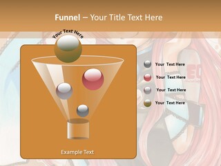 A Girl With Pink Hair Is Holding A Blue Umbrella PowerPoint Template