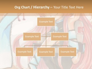 A Girl With Pink Hair Is Holding A Blue Umbrella PowerPoint Template