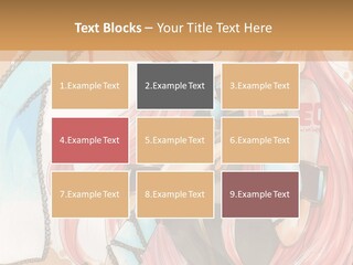 A Girl With Pink Hair Is Holding A Blue Umbrella PowerPoint Template